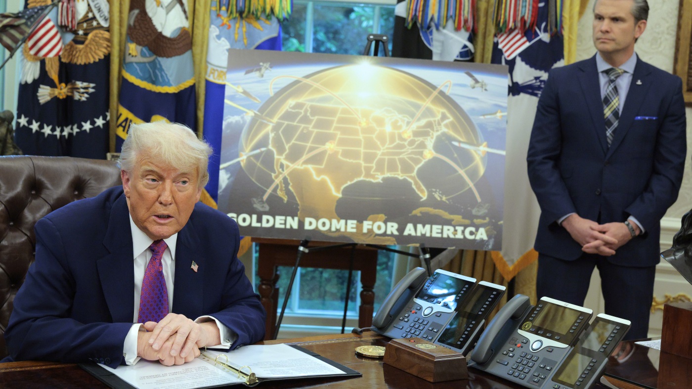 Trump unveils ambitious and expensive plans for 'Golden Dome' missile defense : NPR