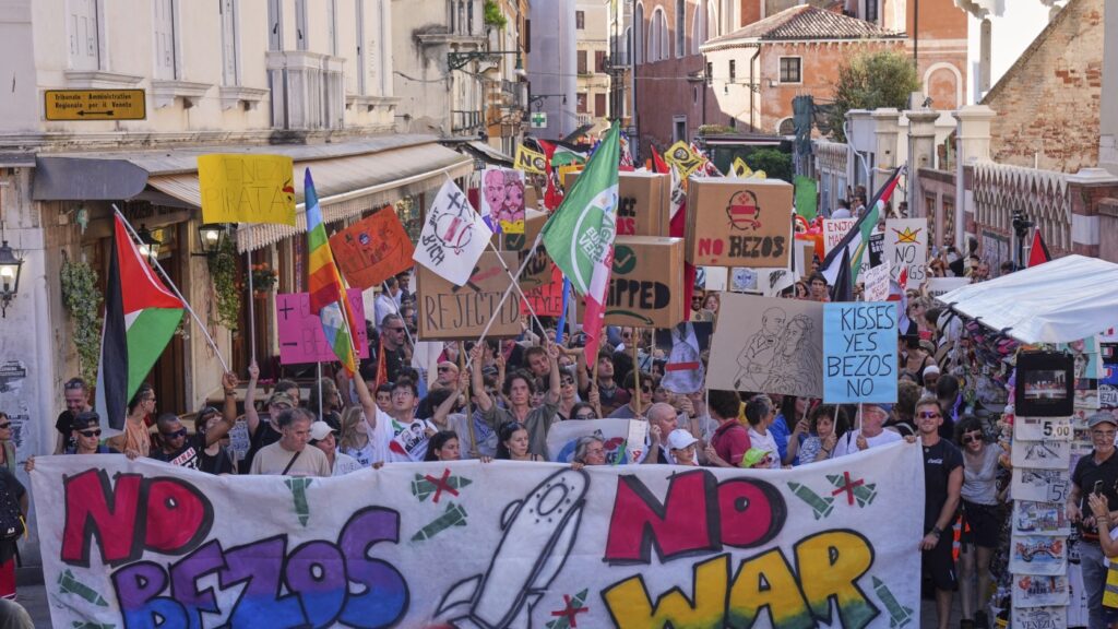 Bezos wedding invites protests in Venice : NPR