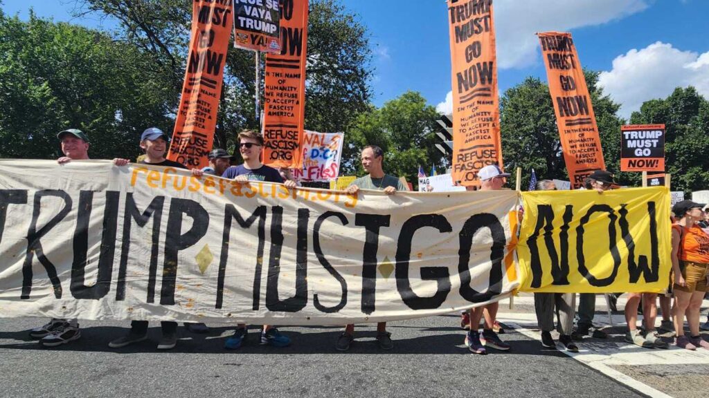 Hundreds protest outside White House : NPR