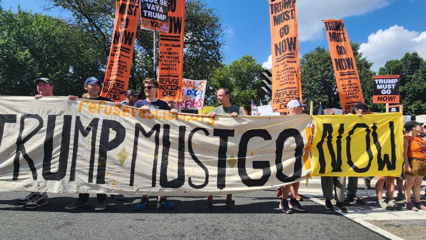 Hundreds protest outside White House : NPR