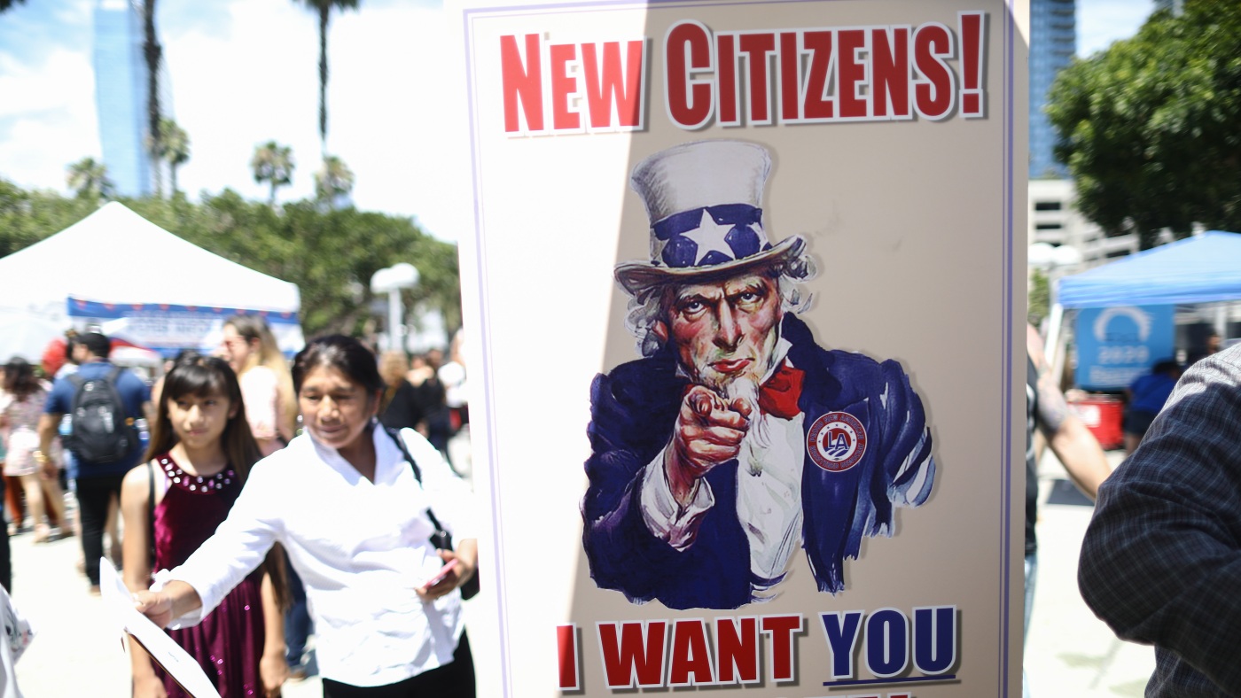 Voter registration groups blocked from naturalization events : NPR